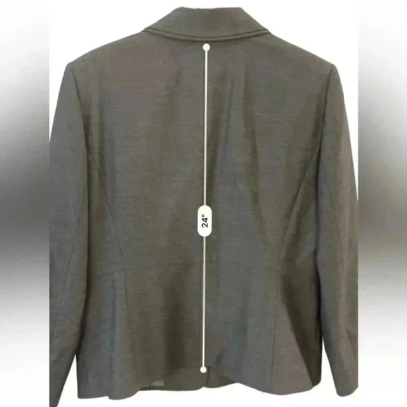 Tahari one button blazer gray petite 10 - Picture 3 of 9